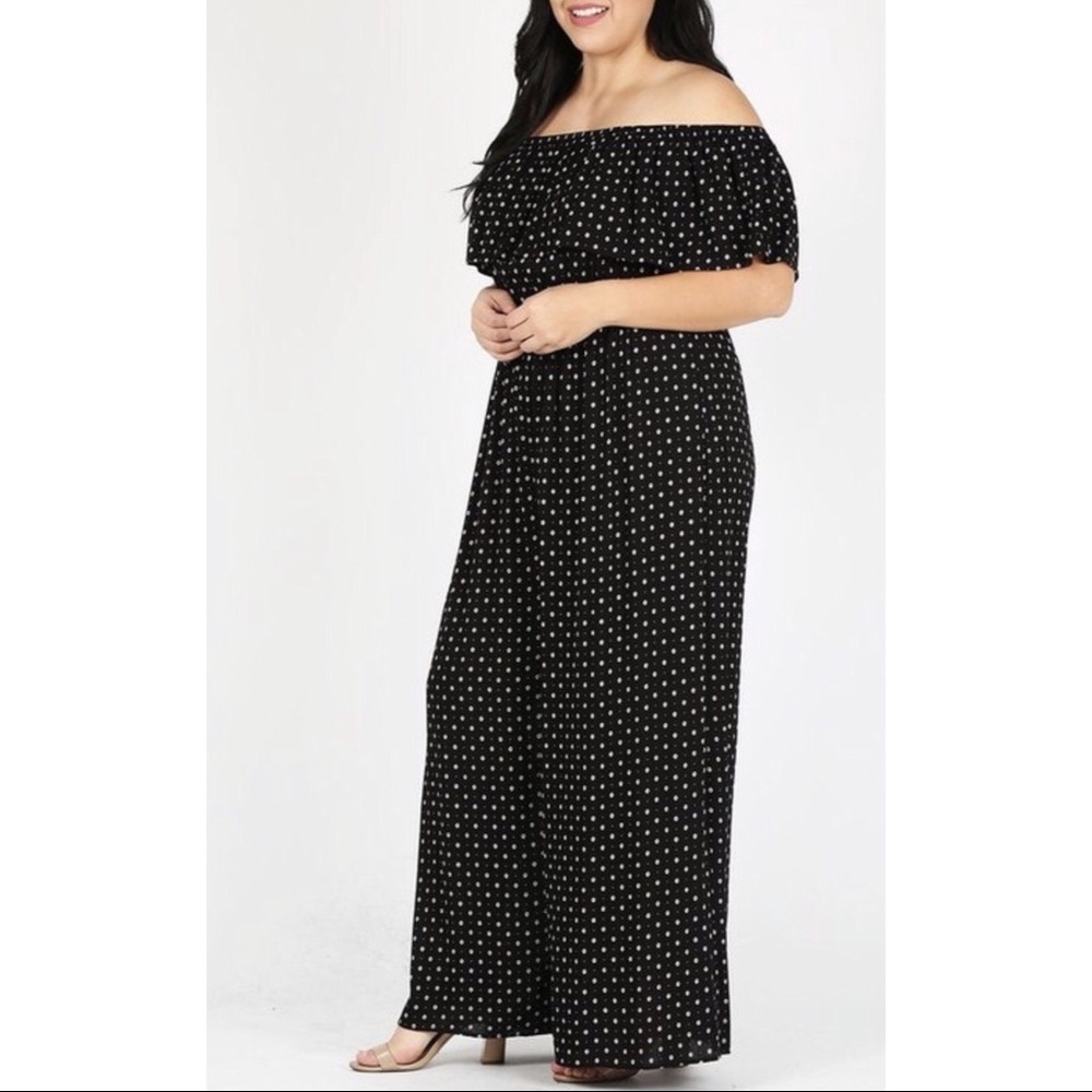 PLUS!!! Black Print Jumpsuit - Picture 4 of 6